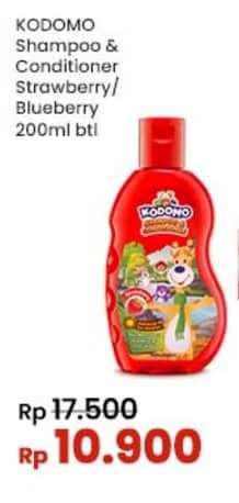 Promo Harga Kodomo Gel Shampoo & Conditioner Blueberry, Strawberry 200 ml - Indomaret