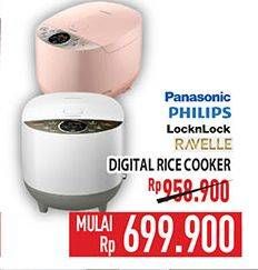 Promo Harga Panasonic, Philiips, Locknlock, Ravelle Digital Rice Cooker   - Hypermart