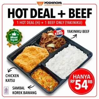 Promo Harga Yoshinoya Hot Deal + Beef  - Yoshinoya