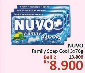 Promo Harga NUVO Family Bar Soap Cool per 3 pcs 76 gr - Alfamidi