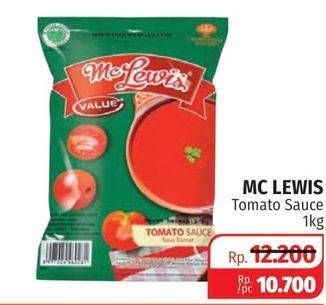 Promo Harga MC LEWIS Saus Tomat 1000 gr - Lotte Grosir