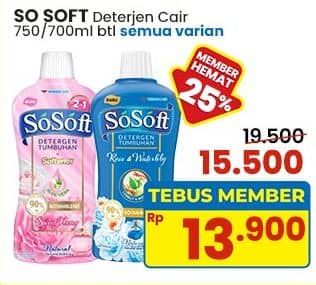 Promo Harga Sosoft Deterjen Cair All Variants 700 ml - Indomaret
