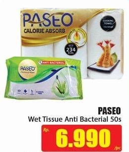 Promo Harga PASEO Cleansing Wipes Anti Bacterial 50 sheet - Hari Hari
