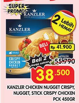 Promo Harga Kanzler Chicken Nugget Crispy, Original, Stick Crispy 120 gr - Superindo