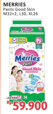 Promo Harga Merries Pants Good Skin L30, M34, XL26 26 pcs - Alfamidi