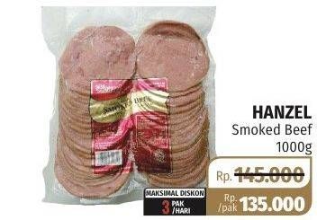 Promo Harga HANZEL Smoked Beef 1000 gr - Lotte Grosir