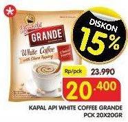 Promo Harga Kapal Api Grande White Coffee Grande 20 pcs - Superindo