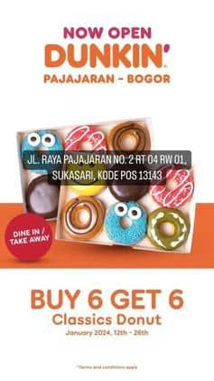 Promo Harga Buy 6 Get 6 Classics Donut  - Dunkin Donuts