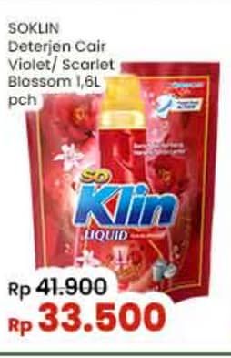 Promo Harga So Klin Liquid Detergent + Anti Bacterial Violet Blossom, + Anti Bacterial Red Perfume Collection 1600 ml - Indomaret