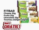 Promo Harga Fitbar Makanan Ringan Sehat Cheese Delight, Fruits, Chocolate, Tiramisu Delight 20 gr - Yogya