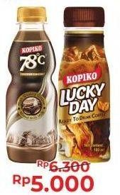 Promo Harga KOPIKO 78C Coffee Latte 240ml/ Lucky Day 180ml  - Alfamart