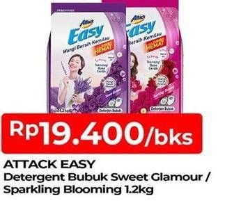 Promo Harga ATTACK Easy Detergent Powder Sparkling Blooming, Sweet Glamour 1200 gr - TIP TOP