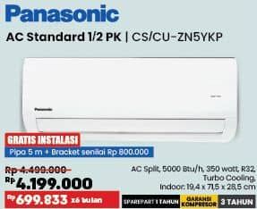 Promo Harga Panasonic CS/CU-ZN5YKP Standard 1/2 PK  - COURTS