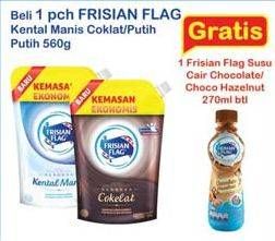 Promo Harga FRISIAN FLAG Susu Kental Manis Putih, Cokelat 560 gr - Indomaret