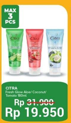 Promo Harga Citra Fresh Glow Multifunction Gel Aloe Bright UV, Coconut Nourish UV, Tomato Bright UV 180 ml - Yogya