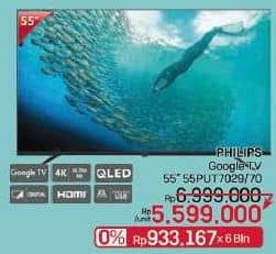 Promo Harga Philips 55PUT7029/70 Google TV  - LotteMart
