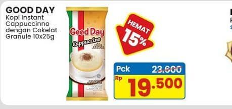 Promo Harga Good Day Cappuccino per 10 sachet 25 gr - Indomaret