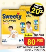 Promo Harga Sweety Bronze Pants Dry X-Pert L42, M48, XL38 38 pcs - Superindo