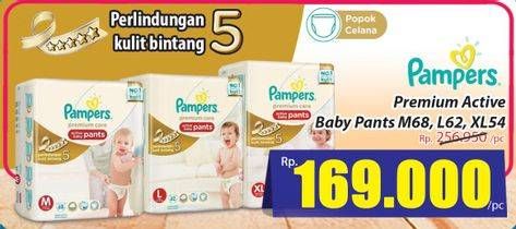 Promo Harga PAMPERS Premium Care Active Baby Pants M68, L62, XL54  - Hari Hari