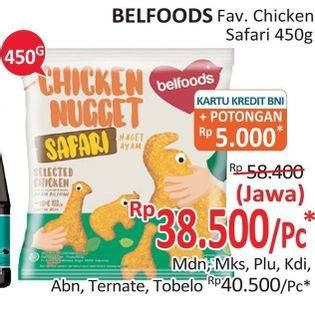 Promo Harga BELFOODS Nugget Chicken Nugget Safari 450 gr - Alfamidi