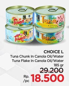 Promo Harga Choice L Tuna Chunk In Oil, Chunk In Water, Flakes In Water, Flake In Oil 185 gr - Lotte Grosir