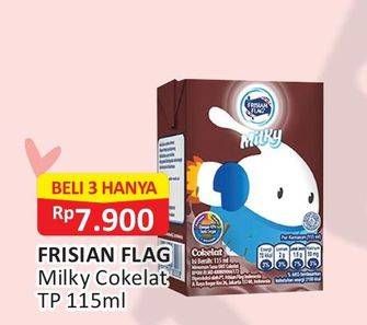 Promo Harga FRISIAN FLAG Susu UHT Milky Chocolate per 3 pcs 115 ml - Alfamart