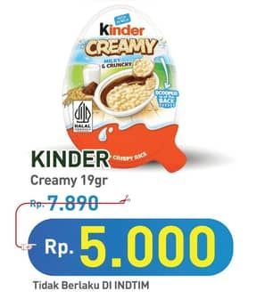 Kinder Joy Creamy 19 gr Diskon 36%, Harga Promo Rp5.000, Harga Normal Rp7.890