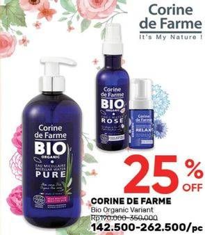 Promo Harga CORINE DE FARME Bio Organic Eau I Water Rose  - Guardian
