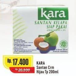 Promo Harga Kara Coconut Cream (Santan Kelapa) 200 ml - Alfamart