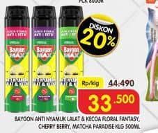 Baygon Max Obat Nyamuk Aerosol  500 ml Diskon 24%, Harga Promo Rp33.500, Harga Normal Rp44.490