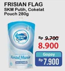 Promo Harga FRISIAN FLAG Susu Kental Manis Cokelat, Putih 280 gr - Alfamart