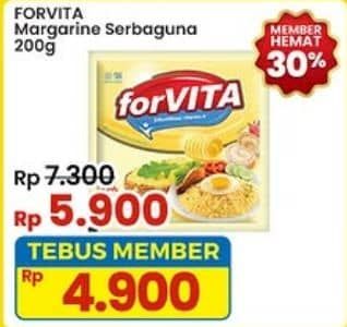 Promo Harga Forvita Margarine 200 gr - Indomaret