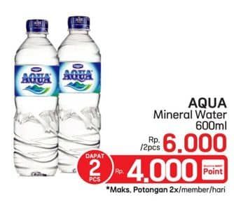 Promo Harga Aqua Air Mineral 600 ml - LotteMart