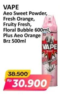 Promo Harga Fumakilla Vape Aerosol Sweet Powder, Orange, Fruity Fresh 600 ml - Alfamart