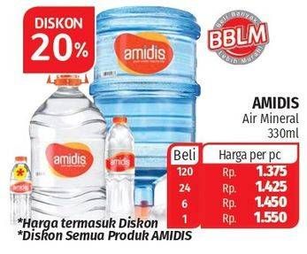 Promo Harga AMIDIS Air Mineral 330 ml - Lotte Grosir