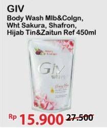 Promo Harga GIV Body Wash Pearl Sakura, Hijab Tin Zaitun, Mulbery Colagen 450 ml - Alfamart