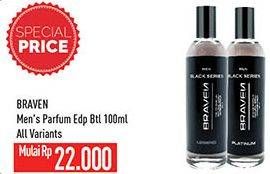 Promo Harga BRAVEN Eau De Parfum Black All Variants 100 ml - Hypermart