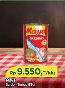 Promo Harga Maya Sardines Tomat / Tomato 155 gr - TIP TOP