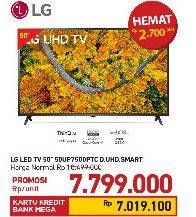 Promo Harga LG 50UP7500PTC | 4K Smart UHD TV 50"  - Carrefour