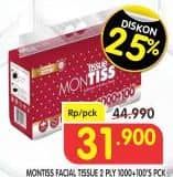 Promo Harga Montiss Facial Tissue 1000 sheet - Superindo