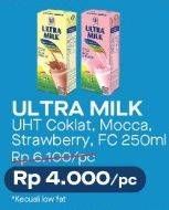 Promo Harga ULTRA MILK Susu UHT Coklat, Mocca, Strawberry, Full Cream 250 ml - Alfamart