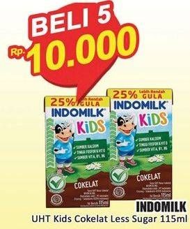 Promo Harga Indomilk Susu UHT Kids Cokelat, Less Sugar 115 ml - Hari Hari