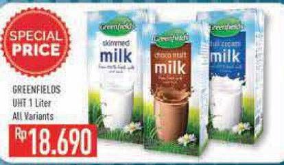 Promo Harga GREENFIELDS UHT All Variants 1000 ml - Hypermart