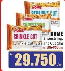Promo Harga Home Kentang Goreng Crinkle Cut, Shoestring, Straight Cut 1 kg - Hari Hari