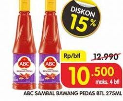 Promo Harga ABC Sambal Bawang Pedas 275 ml - Superindo