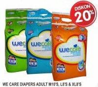 Promo Harga WE CARE Adult Diapers M10, L8, XL8  - Superindo