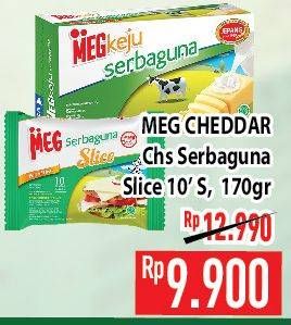 Promo Harga MEG Keju Serbaguna 170gr/Cheddar Slice 10Pcs  - Hypermart