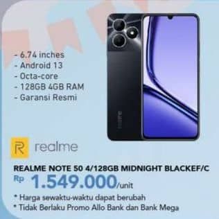 Promo Harga Realme Note 50 4 + 128GB 1 pcs - Carrefour