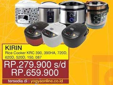 Promo Harga KIRIN Rice Cooker KRC-390, KRC-390HA, KRC-720D, KRC-620D, KRC-520D, KRC-150, KRC-087  - Yogya