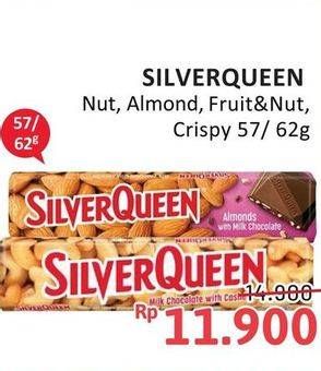 Promo Harga Silver Queen Chocolate Almonds, Fruit Nuts, Crispy, Cashew 57 gr - Alfamidi
